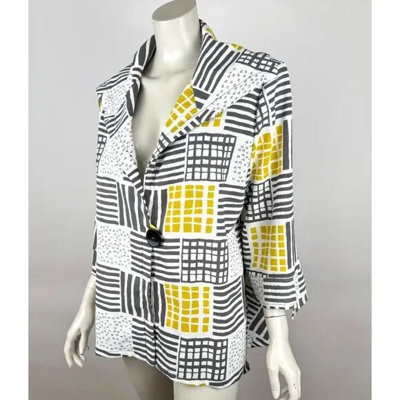 Moonlight Art to wear Lightweight Jacket‎ Women XL? 3/4 Sleeve Collared Blazer